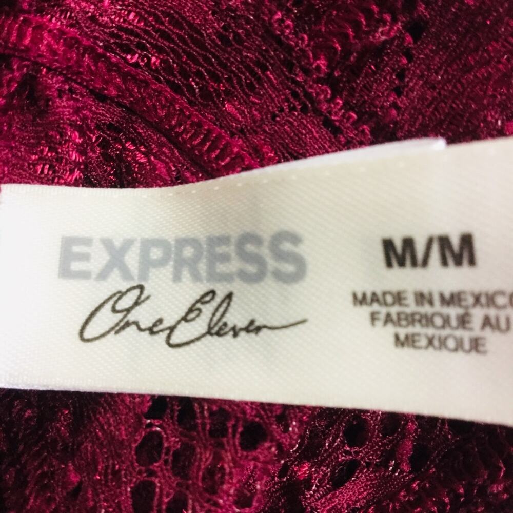 Express One Eleven Bralette Wine Burgundy   Red Lace Size Medium - Picture 5 of 6